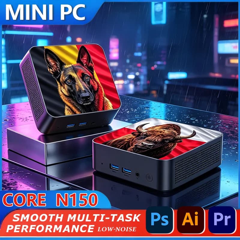 Core N150 Mini PC Win11 16GB DDR4 2TB SSD WiFi6 Bluetooth 5.2 4K HD Gaming Desktop Computer for Gamer