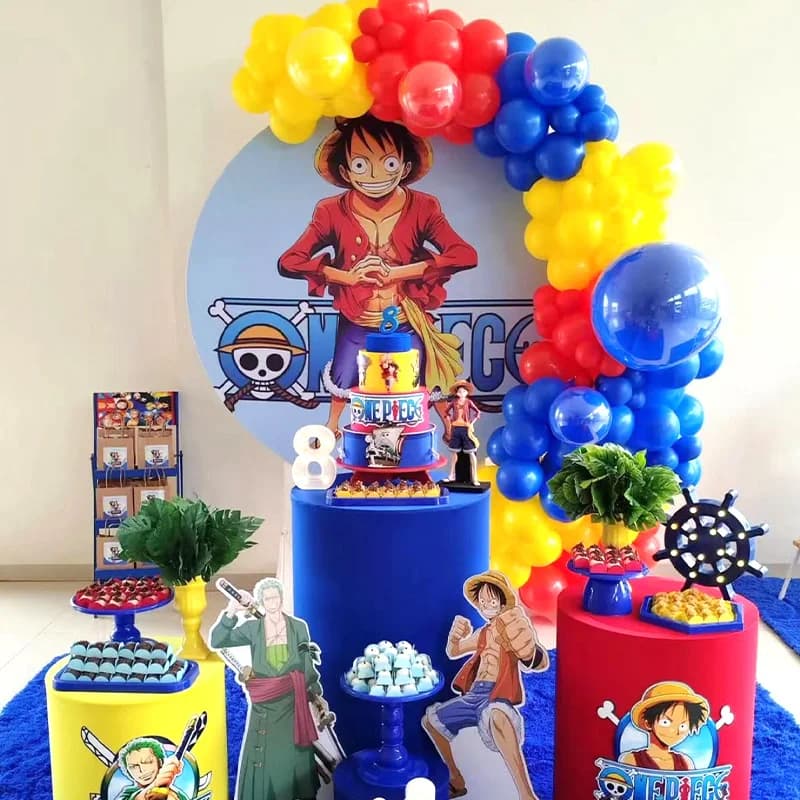 Set di Palloncini a Tema Anime One Piece per Compleanno, Palloncini in Foil di Luffy e Zoro per Decorazioni Festa Bambini