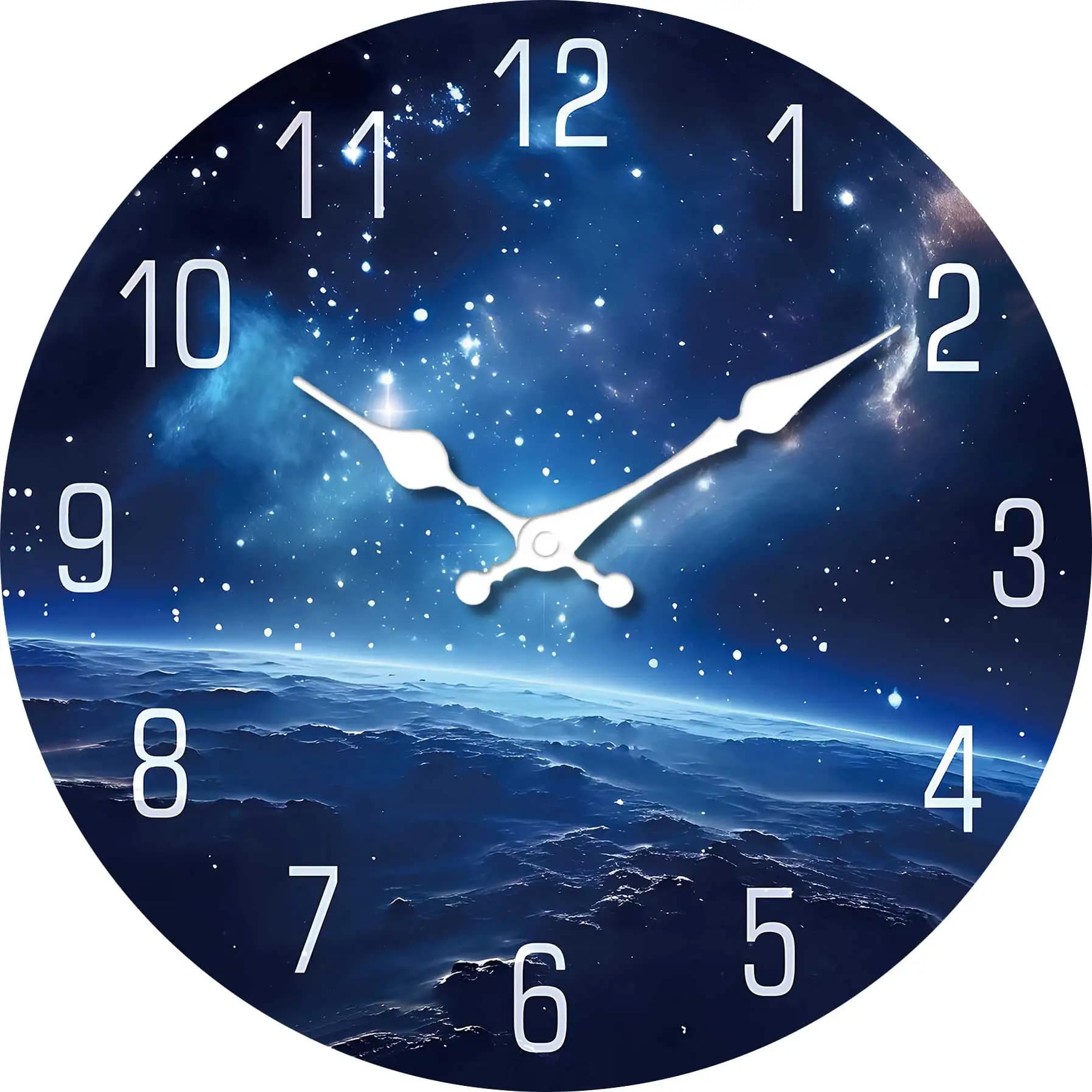 Orologio da Parete Facile da Leggere, Silenzioso Senza Ticchettio, Stampa Galassia Cosmica, Funzionamento a Batteria per Casa e Ufficio