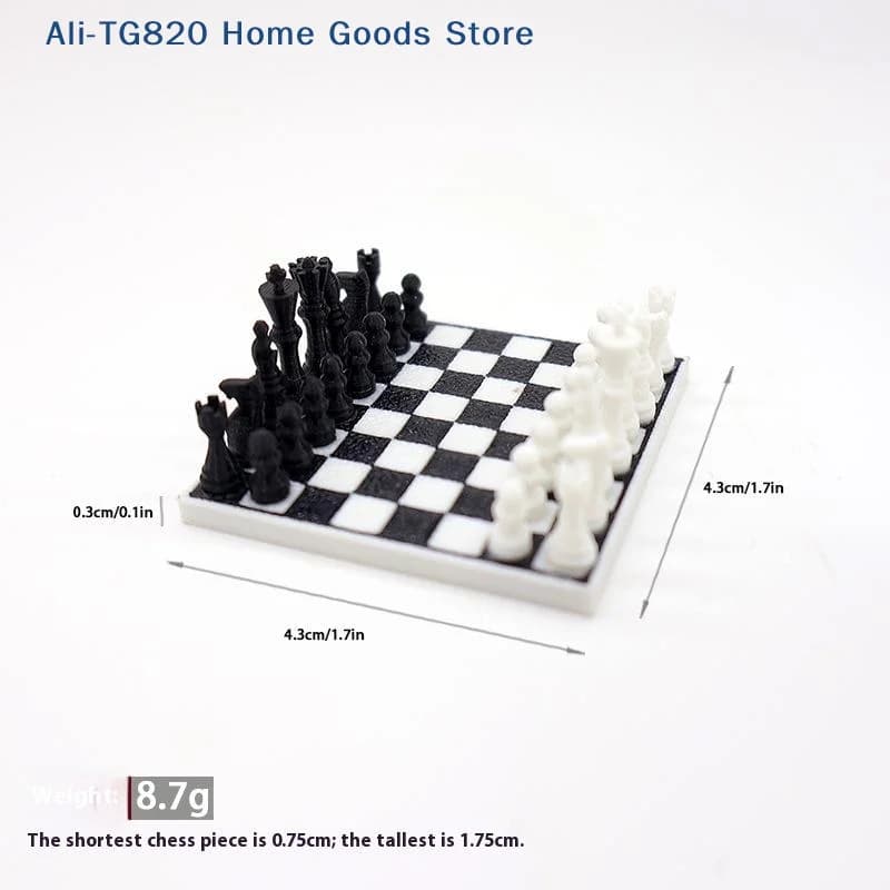 [TG820] 1 Set 1:12 Modello di Scacchiera Internazionale in Miniatura per Casa delle Bambole, Decorazione per Scene di Vita in Miniatura per Bambini