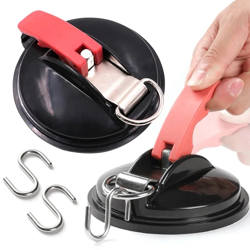 Kit di Ancoraggio per Tende con Ventosa a Vuoto — Sistema di Tensionamento Laterale Senza Foratura per Auto, Camper e Teloni (Attrezzatura da Campeggio per Esterni)
