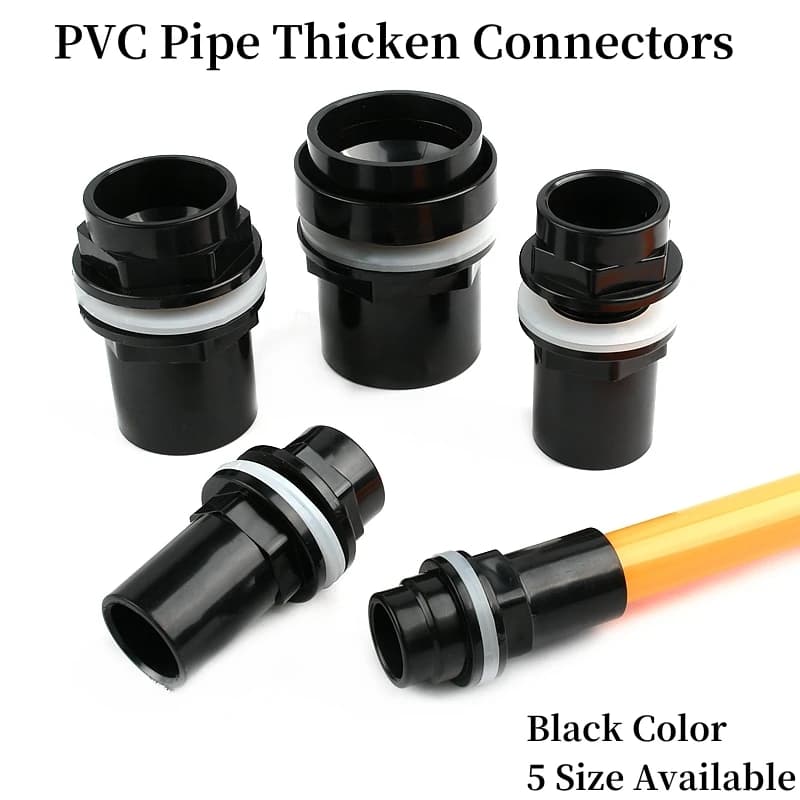 20 ~ 50mm Tubo in PVC nero Addensare Connettore Serbatoio dell'acqua Ingresso Uscita Giunto Scarico Irrigazione Adattatore Giunto Acquario Serbatoio Accessori