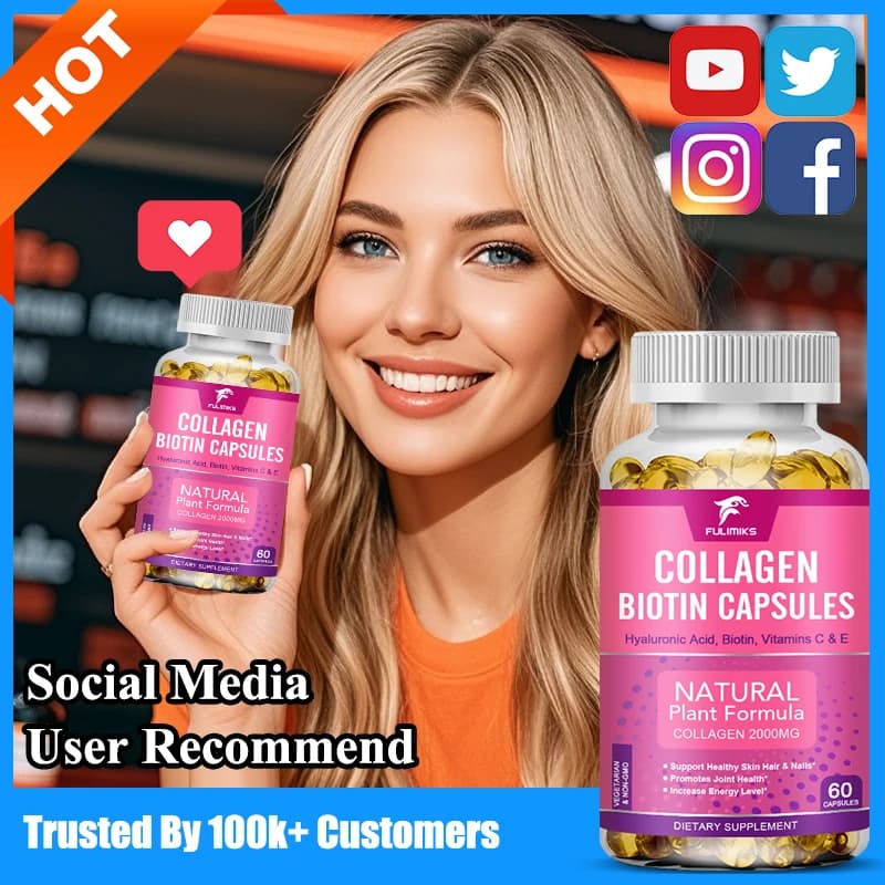Premium Collagen and Biotin supplement, with Vitamin C, for Skin, Hair and Nails, Antioxidant protection, for Women
