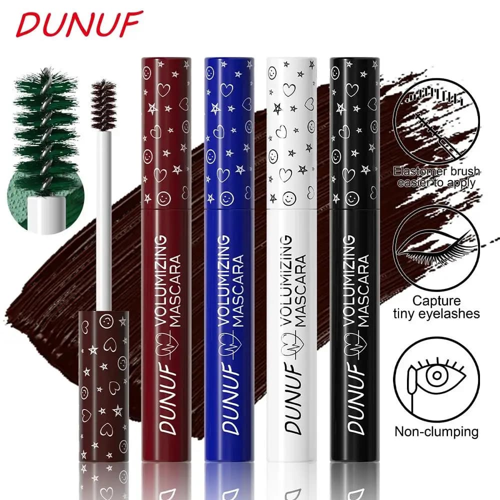 Mascara arricciacapelli colorato impermeabile verde blu viola per trucco scenico allungamento estensione ciglia a prova di sbavature ad asciugatura rapida