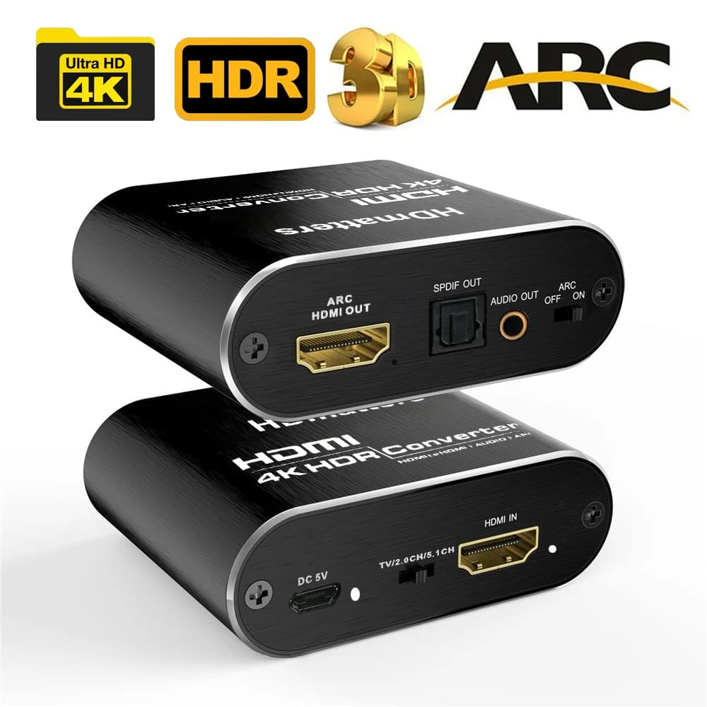 HDMI 4K 60Hz Audio Extractor HDMI 2.0 Splitter ARC Audio Converter from HDMI to to toslink from 5,1 channels for PS5 Xbox X series