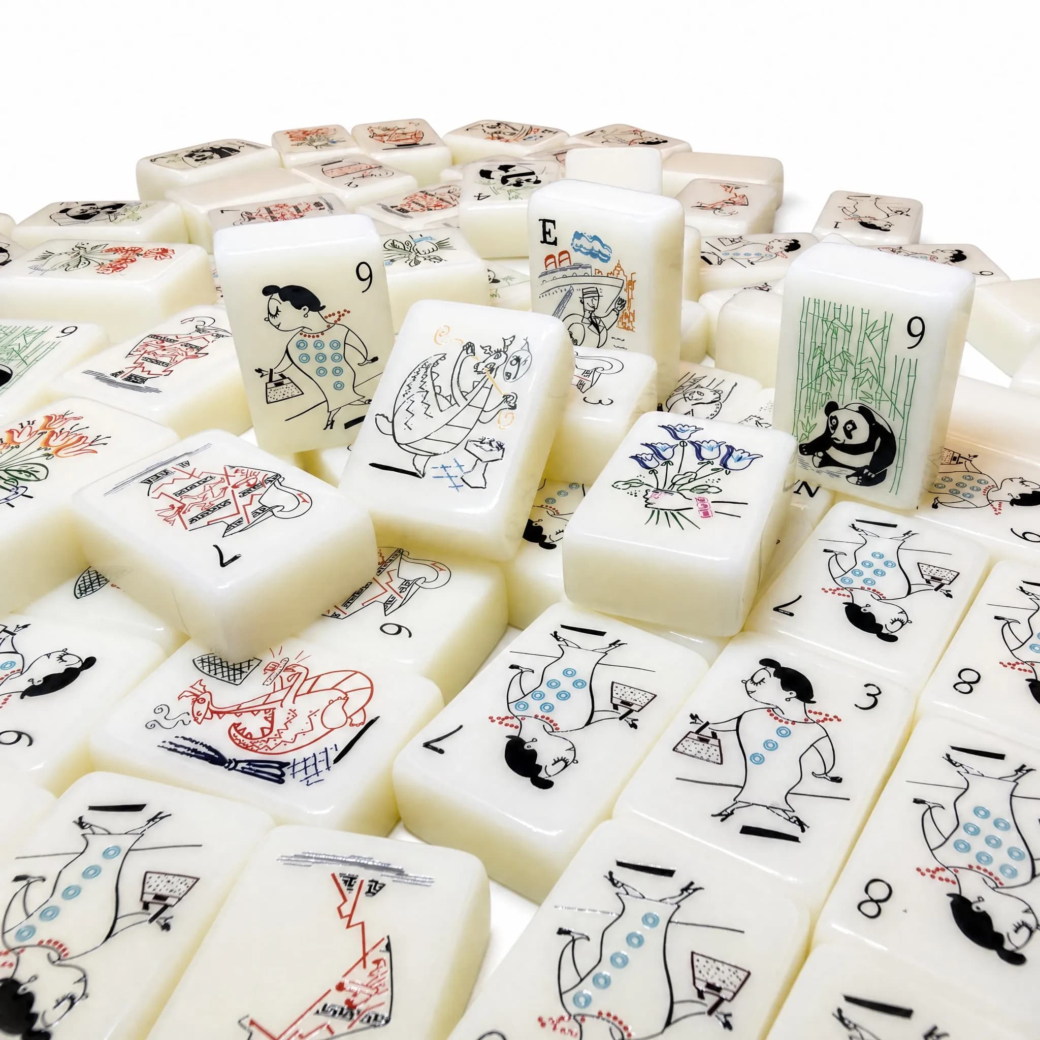 Custom Luxury American Mahjong Tiles Set 160 Pieces Foldable Portable with Personalized Box Ready Stock for Entertainment