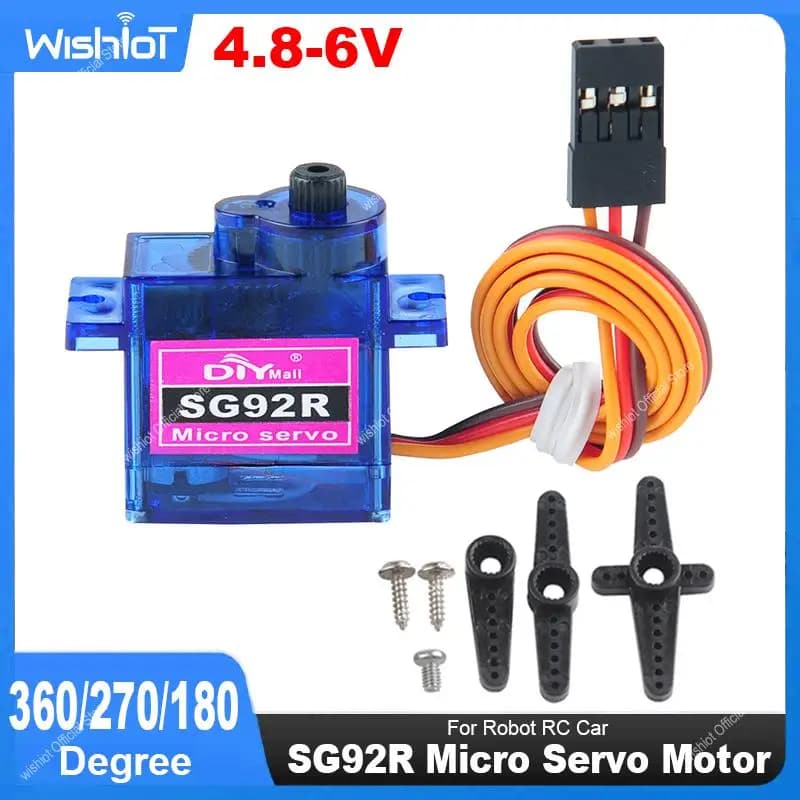 Micro servomotore SG92R 4.8-6V 360/270/180 gradi angolo controllabile a rotazione continua per robot RC Drone modello di aereo 9g
