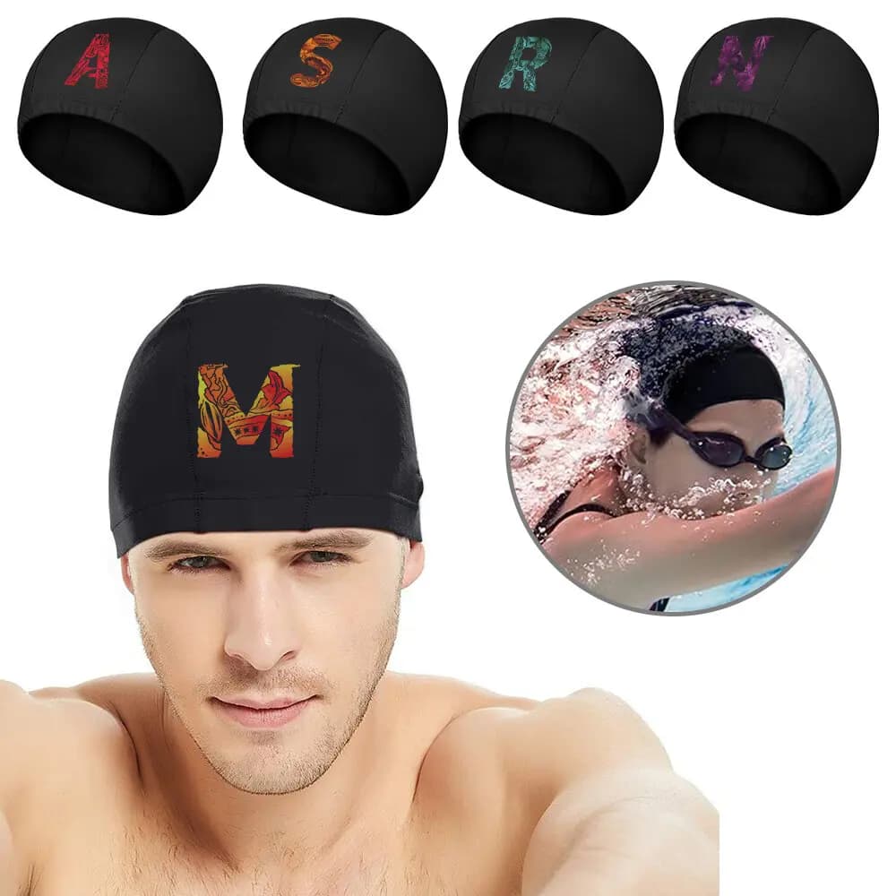 UniSEX Swimwear with Custom Print, Series with Images & Letters, Women's Pool Headphones with Eye Protection, Swimming Headphones for Students and Divers