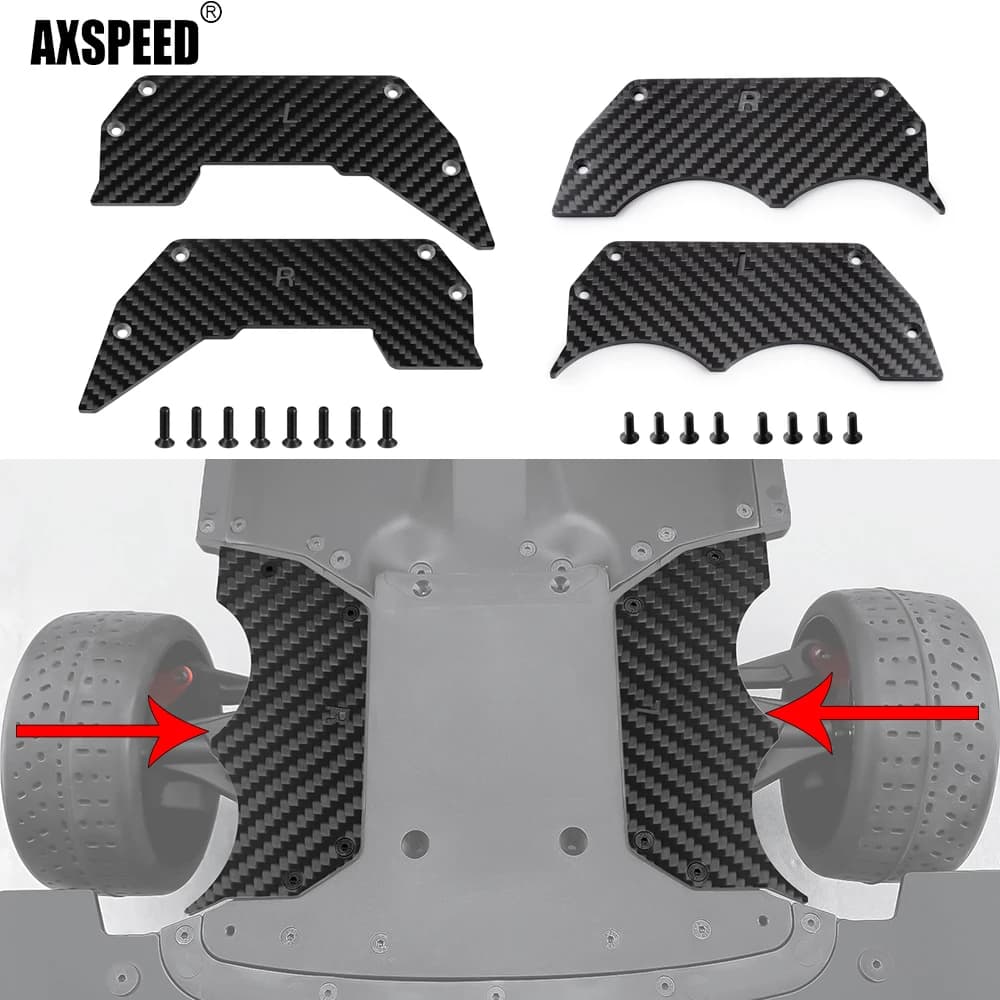AXSPEED Telaio Armatura Protezione Piastra Paramotore/Coperchio Ruota Diffusore Air Dam/Rails sul Tetto per 1/7 RC Auto Instruzione 6S BLX Felongy 6S