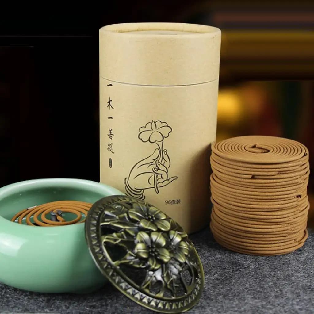 Natural Incense Coil Fragrance Spiral Stick Cone for Home Office Yoga Meditation Spaces