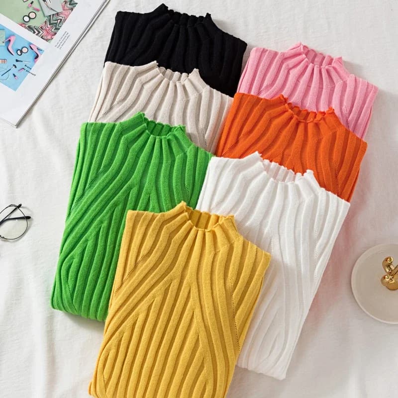 AOSSVIAO 2026 Knitted Women high neck Sweater Pullovers Turtleneck Autumn Winter Basic Women Sweaters Slim Fit Black Tops