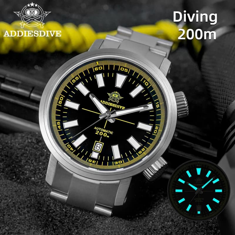 ADDIESDIVE High Quality Automatic Watch 8215 Sapphire Glass Rotatable 200m Waterproof Men's Watch Super Luminous Diving Watches
