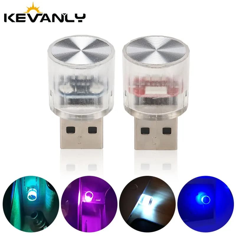 1/2PCS Mini USB 5V LED Auto Interni Atmosfera Luce Plug and Play RGB Gradiente Luce Decorativa PC Computer Luce Portatile