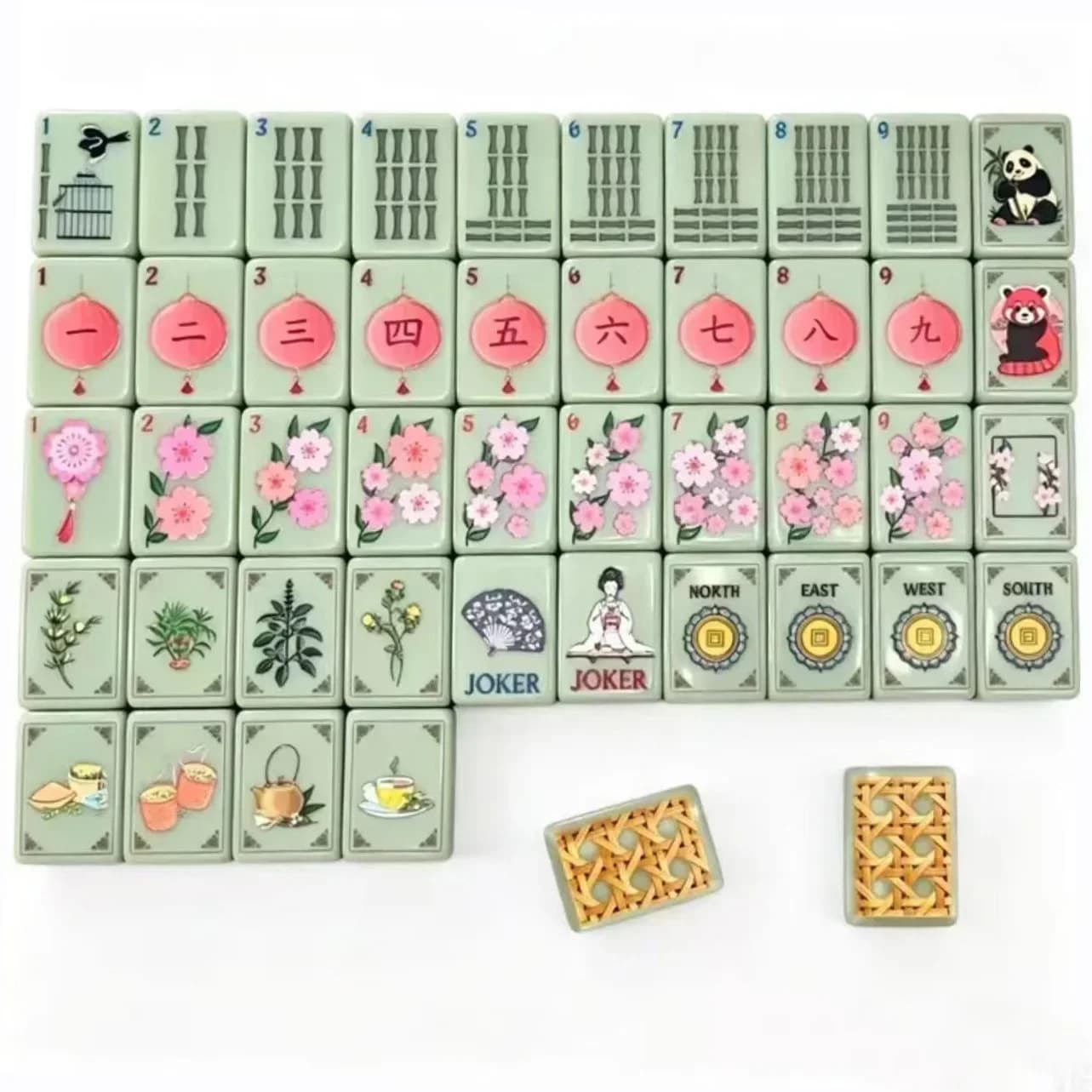 American Mahjong Tile Set 160PCS 4-Layer Engraved Mahjong Game Set with 4 Dice Acrylic Mahjong Tile Set