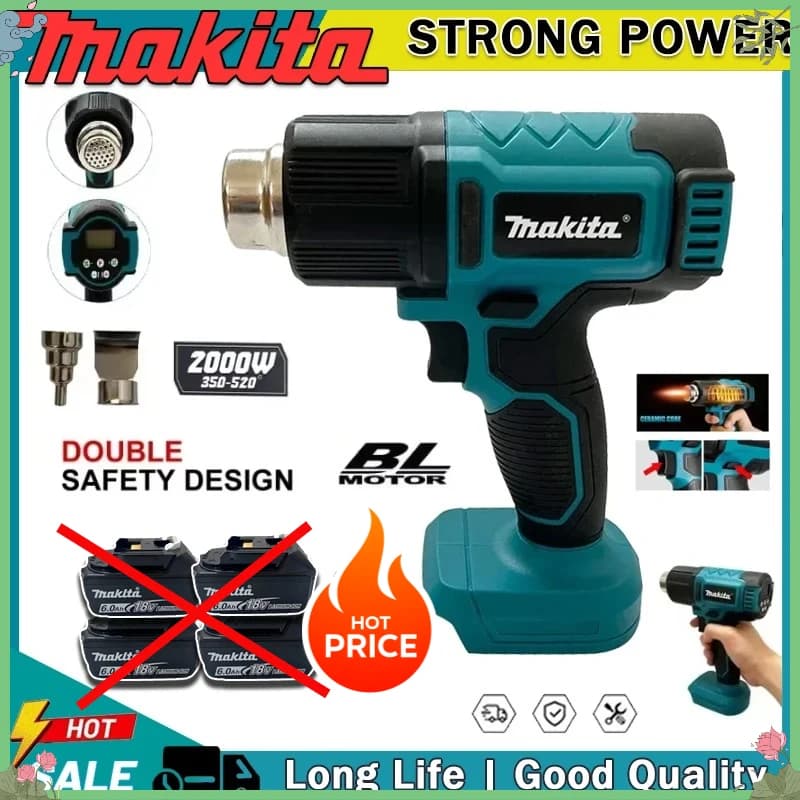 Makita 550 ° Pistola Termica a Controllo di Temperatura Senza Fili con Display LED, Strumento di Saldatura Termica 18V