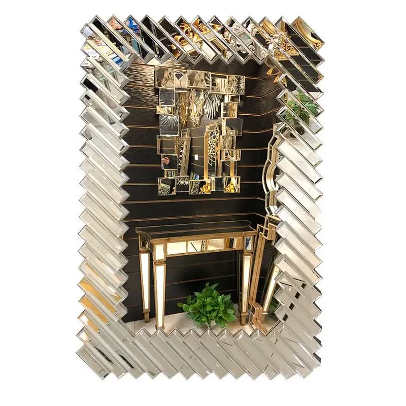 Specchio da bagno leggero di design 45 * 78 cm, specchio da toeletta decorativo