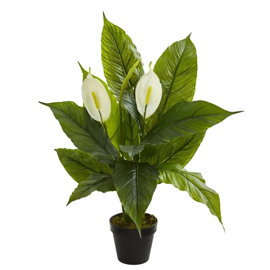 26" Spathiphyllum Artificial Plant Real Touch Green