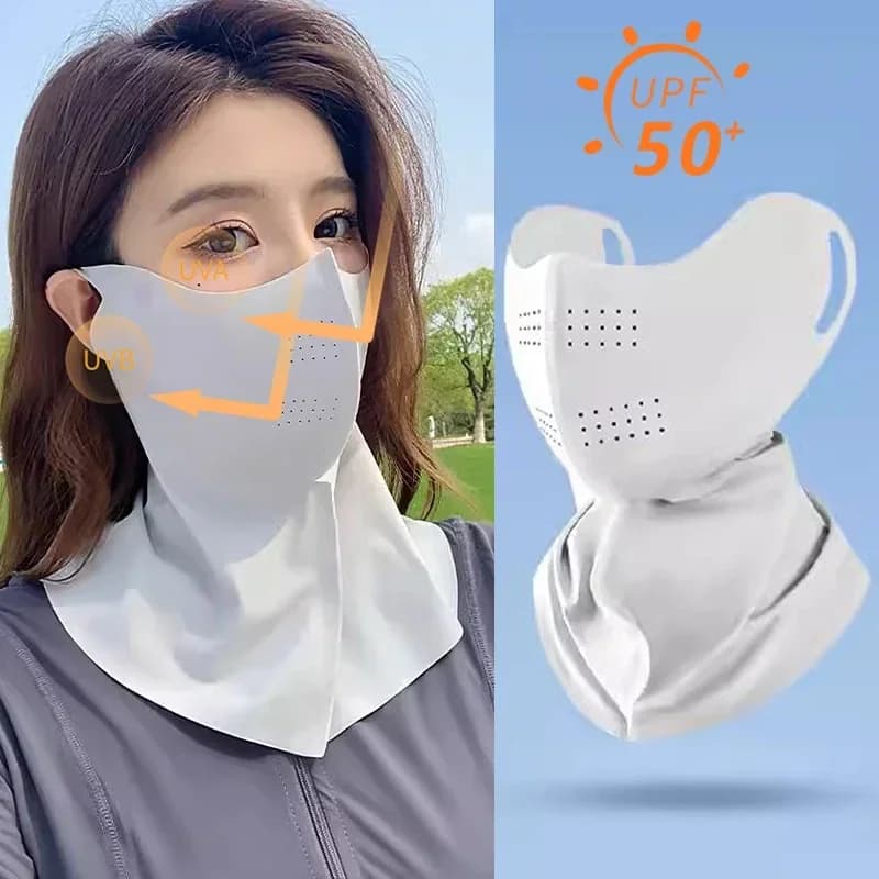 UV Protection Face mask in ice silk Scarf for neck Running scarf for outdoor sports Ghetta for thin and breathable neck Dust mask for men and women