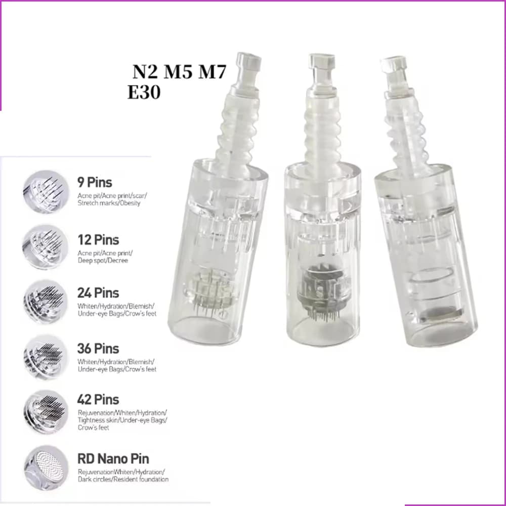 Nano 9 12 24 36 42 Pin Dr Pen N2 M5 M7 E30 Derma Pen Needle Cartridge Microneedling Machine Bayonet Replace Stamp