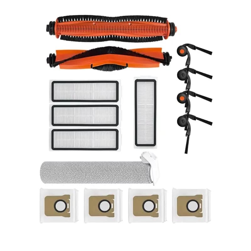 DTEW-15PCS Replacement Kit For Mijia 6 PV32CN Robot Vacuum Parts Hair-Cutting Brush Roller Mop Edge Brush Filter Bag