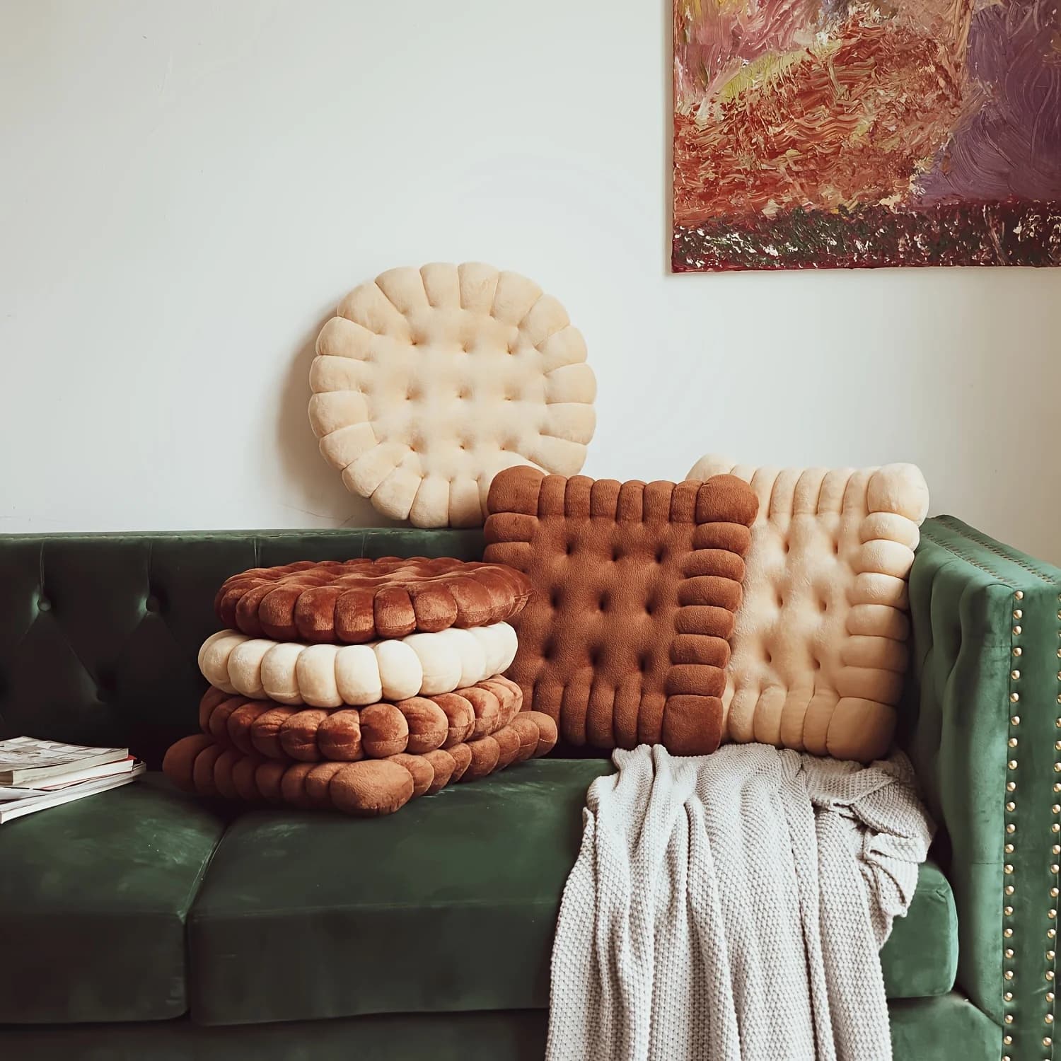 1pc Imitation Biscuit Bed Pillow,Seat Cushion Stool Cushioned Chair Cushion Office Sofa Cushion for Office Home Decor