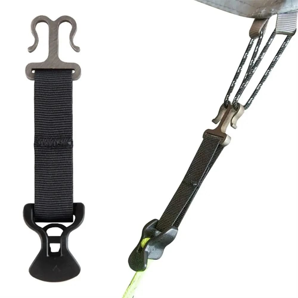 Double Door Tent String Tensioner Hooks for Camping Tent Stainless Steel Buckle for Camping Tent Pull-up Nylon Tent String Door Outdoor Air Sport