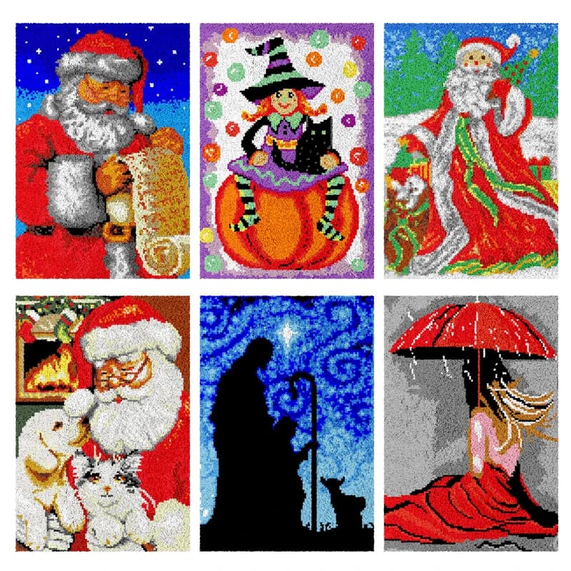 kit gancio di chiusura Babbo Natale coppia donna vergine e bambino grande gancio di chiusura kit tappeti borsa fai da te tappeto uncinetto ricamo manualidades