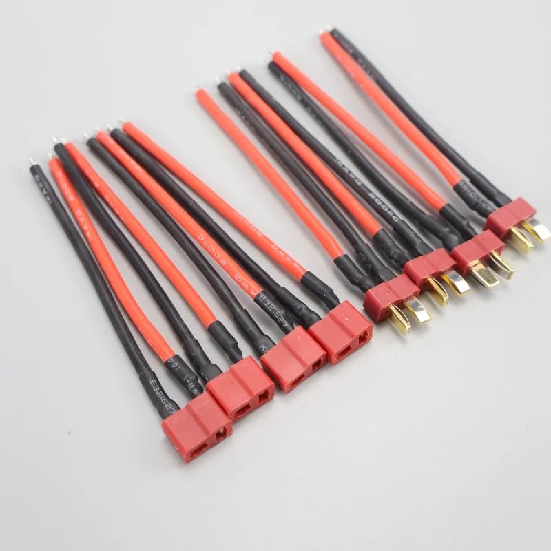 4 /8 /16 Pcs 10CM T-Plug Male Female Connector 14AWG Silicone Wire Power Cable for RC Car Drone Battery Motor
