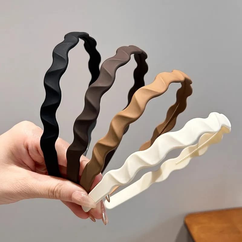Fascia per capelli in plastica Solid Wave per donne e ragazze, ornamento dolce per capelli, cerchietto per capelli, accessori per capelli alla moda