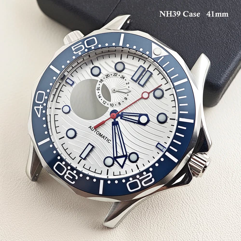 41mm NH39 case Dial sapphire glass ceramic bezel case men's Waterproof Case suitable for Seamaster watch NH39 movement MOD Parts