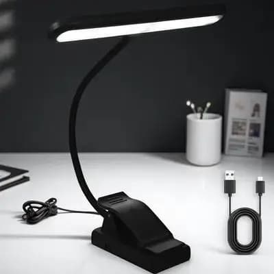 Rechargeable Clip-on LED Music Stand Light with Power Display Long Life Battery Reading Lamp for Piano Keyboard Bookshelf Desk