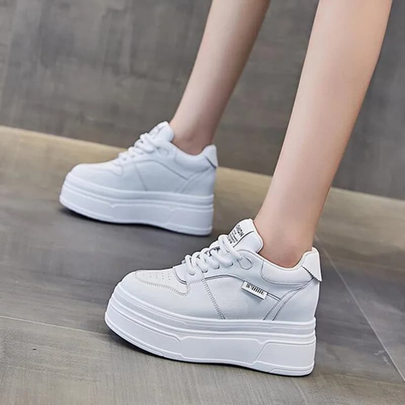 9CM in vera pelle NUOVO designer di marca estate autunno piattaforma scarpe casual da donna sneakers robuste scarpe da corsa da passeggio 34- 40