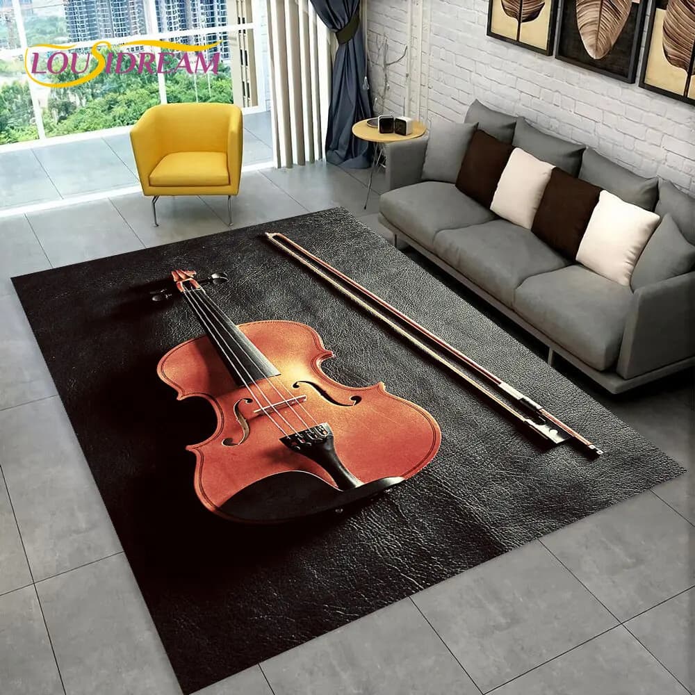 Strumento classico per violino tappeto per Area musicale, tappeto per la casa soggiorno camera da letto divano zerbino decorazioni per la cucina, tappetino antiscivolo per bambini