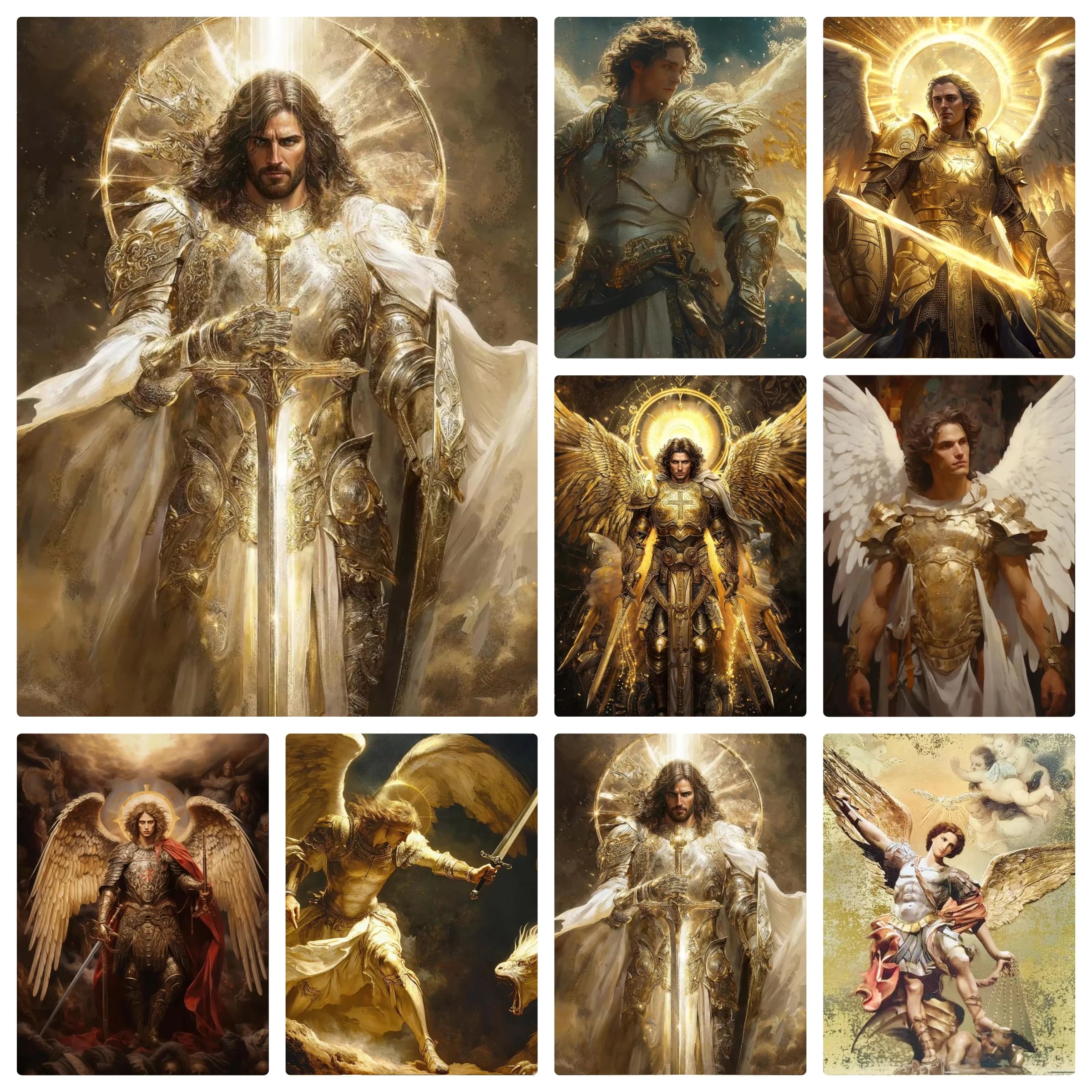 5D DIY Diamond Painting Kit Archangel Artwork Saint Michael Oil Painting Full Drill Wall Decor Craft Kit Home Decor Mural Gift