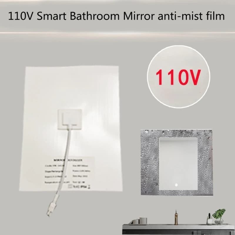 Pellicola protettiva per riscaldamento elettronico per specchio per trucco 110V Pellicola per doccia da bagno M4YD