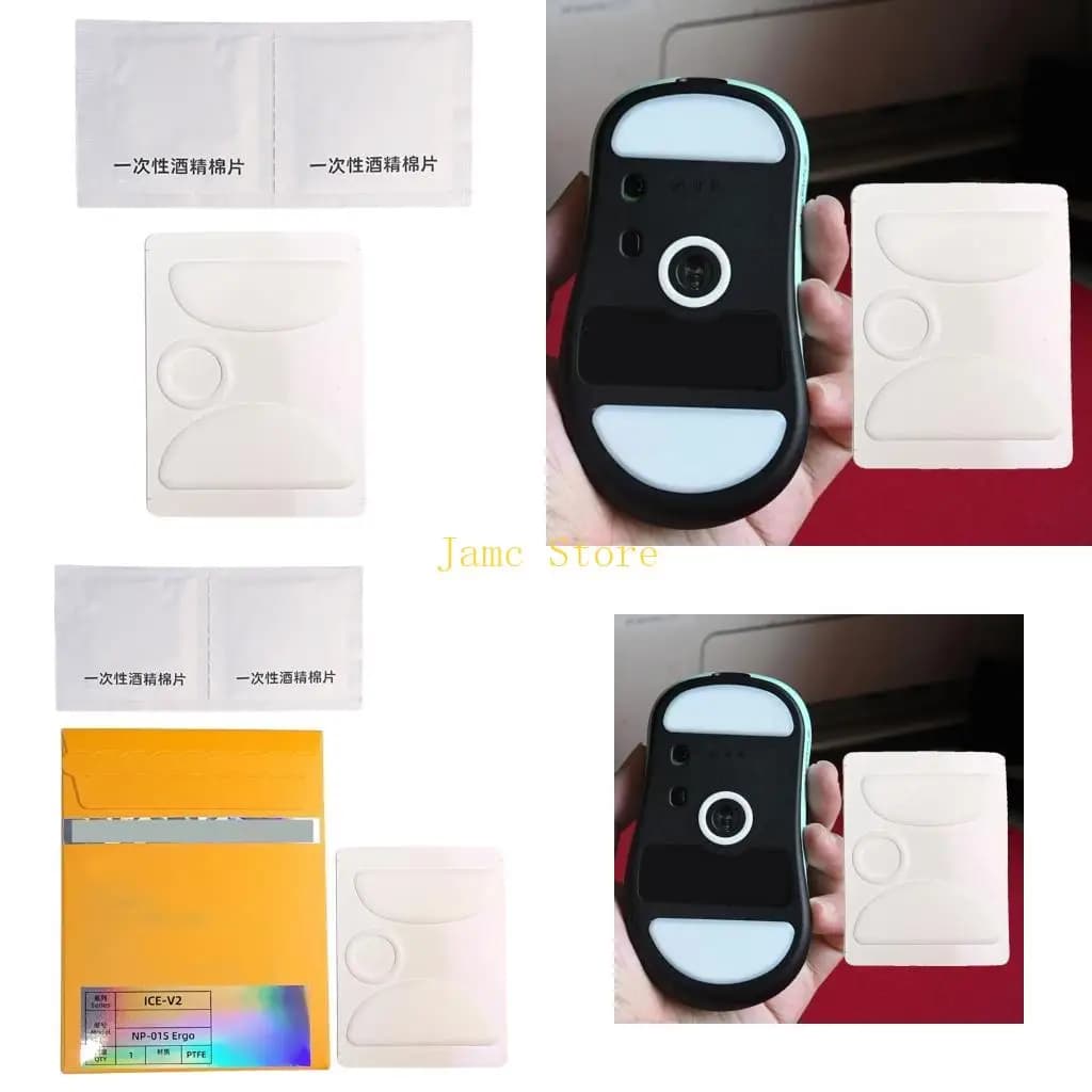 LX0B Bordi arcuati PTFE ICE Mouse Pattini Piedi per VAXEE NP01S Ergo Thicked Smooth Glides Mouse Pad