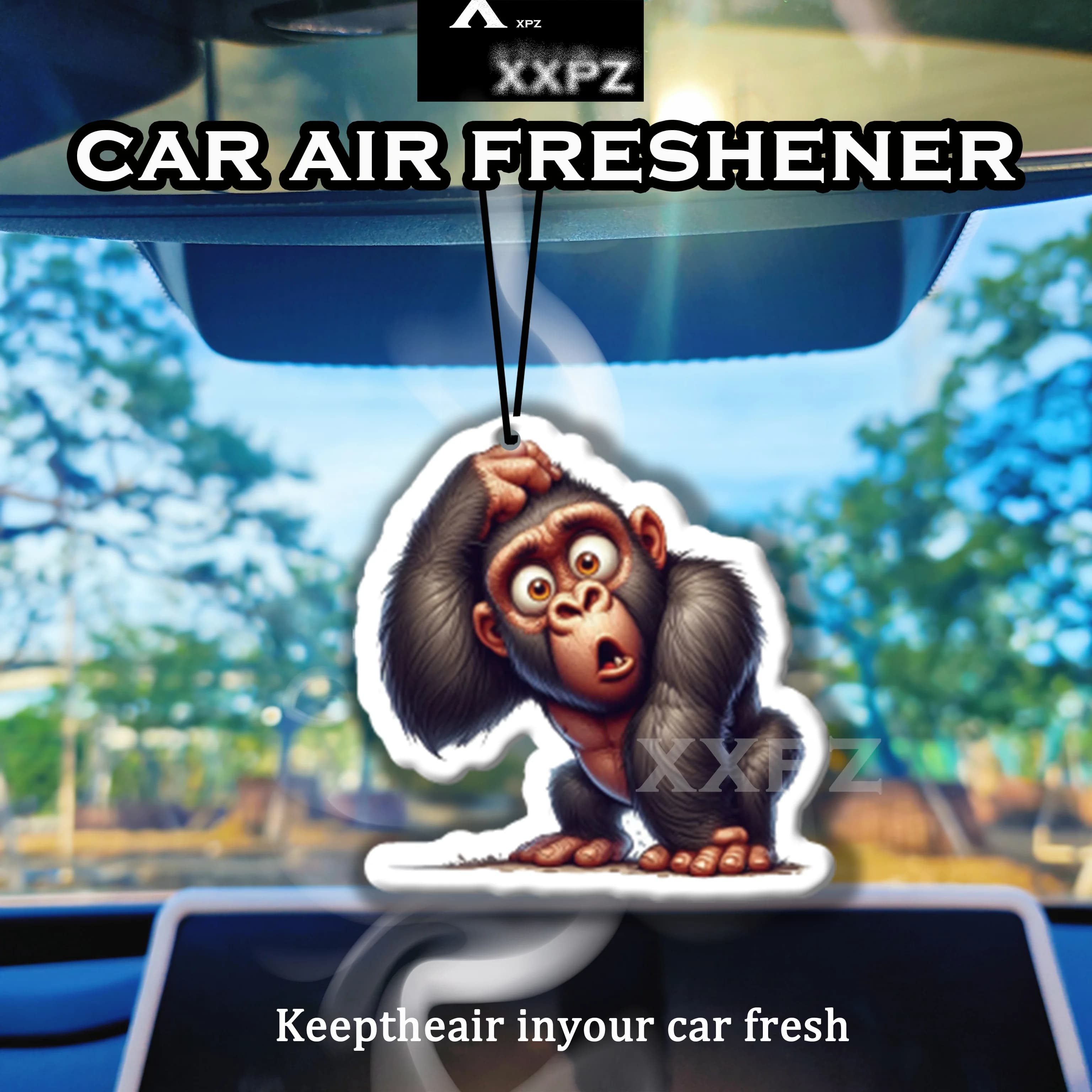 1/3 Deodorant Pieces for Gorilla Shape Cars, Creative Auto Accessories for Hanging, Interior Decoration for Cars, Gift for Friends, Lavender Perfume