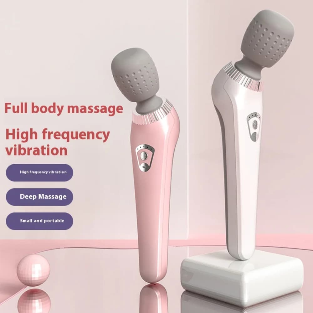 Deep Textile Massage Gun Adjustable 5-speed portable strap rechargeable via USB for full body massage Pink and Black