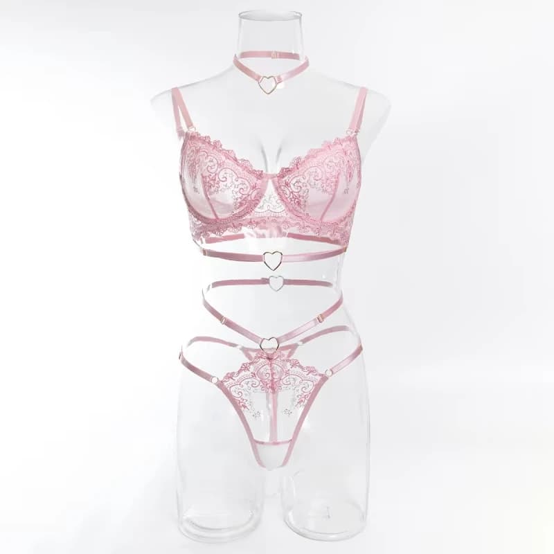 Reggiseno bikini in pizzo ultra sottile e traspirante con effetto push-up, set di lingerie sexy ricamata, costume da bagno