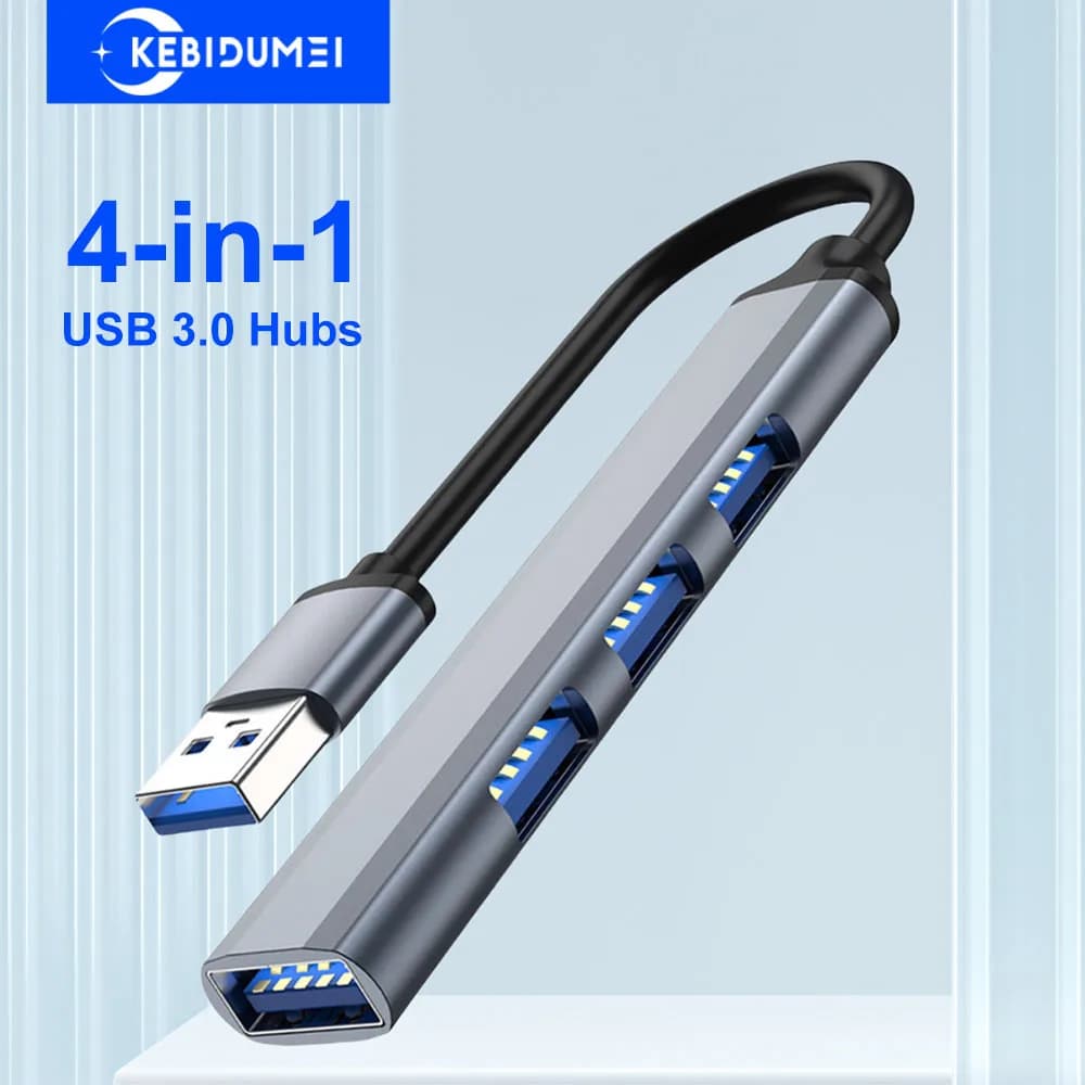 Hub USB 4 in 1 Hub USB 3.0 Splitter multi USB Trasmissione ad alta velocità da 5 Gbps Adattatore OTG Docking station USB per PC portatile
