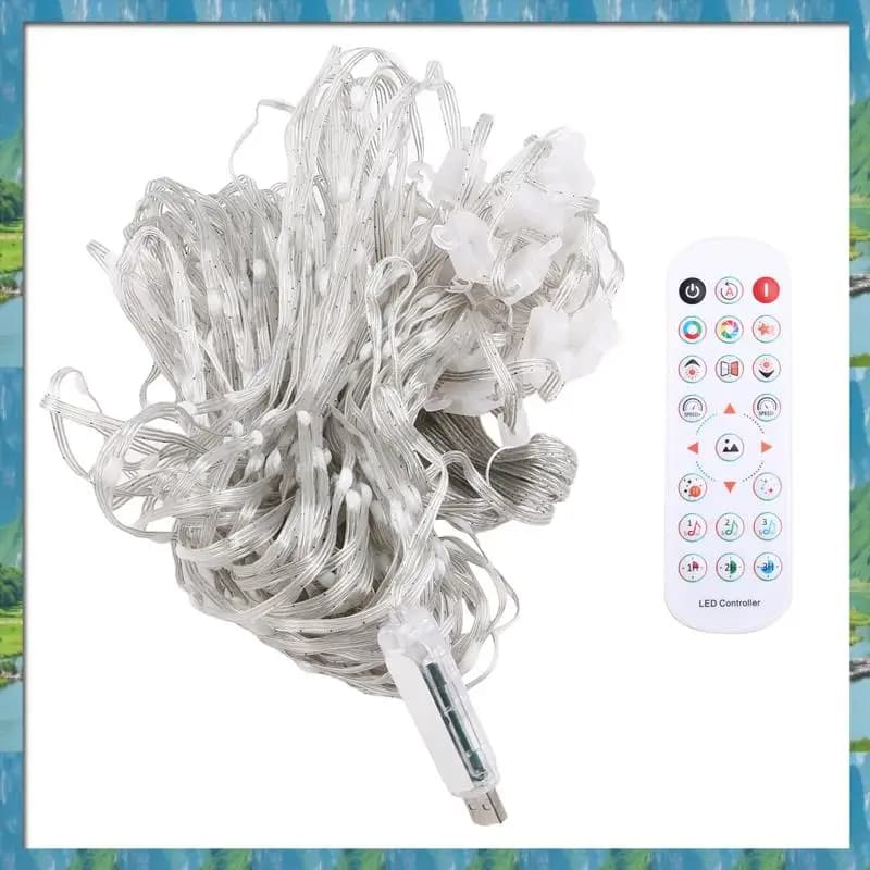 AB07 HOT Smart Curtain Lights Bluetooth App Control RGB LED String Impermeabile Fata Luce USB Display fai da te Room Decor