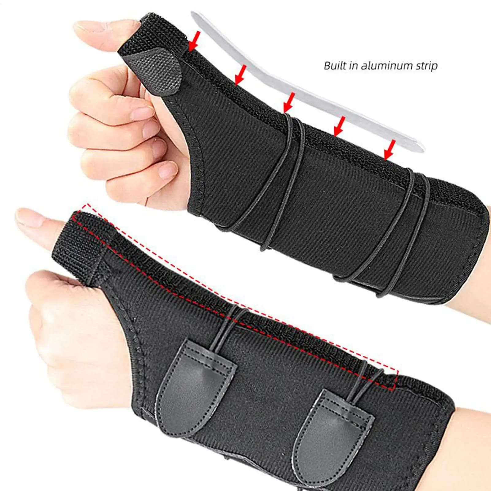 Manicotto di compressione per polso con tutore per mano, cinturino di compressione elastico per mani sinistra o destra per atleti, adolescenti, giovani, ragazze, uomini e ragazzi