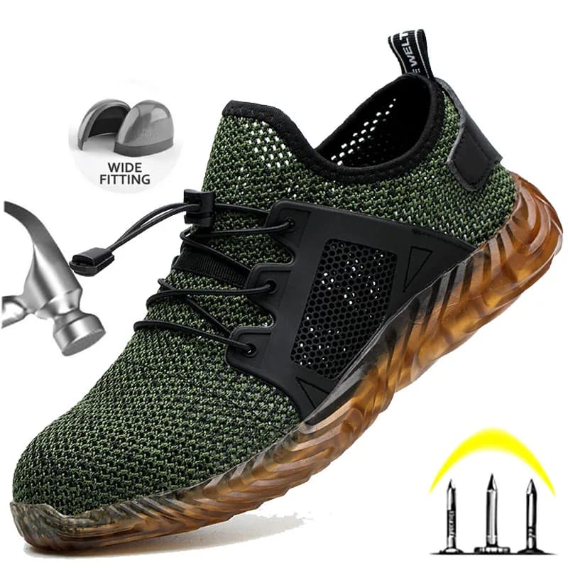 Scarpe antinfortunistiche traspiranti Stivali da uomo Scarpe da lavoro anti-sfondamento anti-perforazione Scarpe da ginnastica da trekking Stivali da lavoro maschili Stivali da lavoro indistruttibili