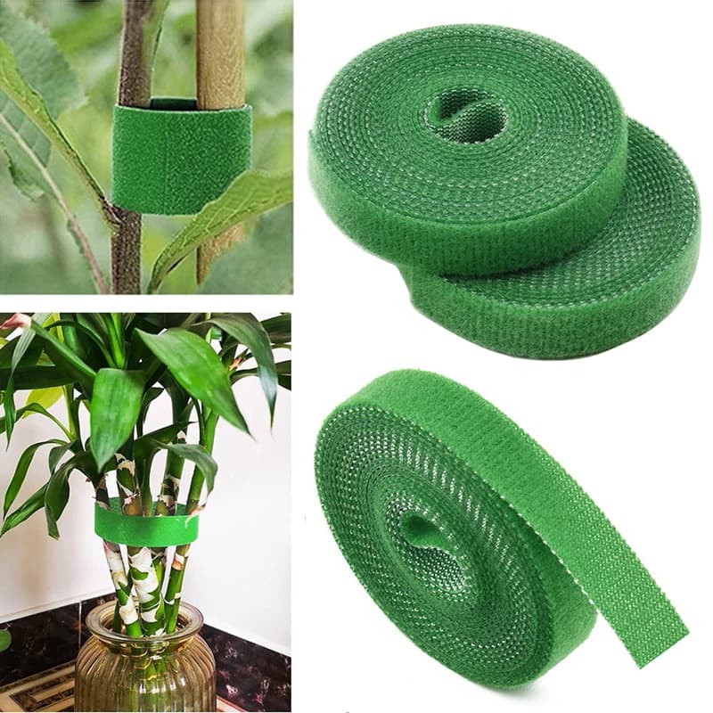 3 rolls of green garden string, plant bands, nylon plant banding, garden hook, bamboo barrel wrapping support, garden accessories