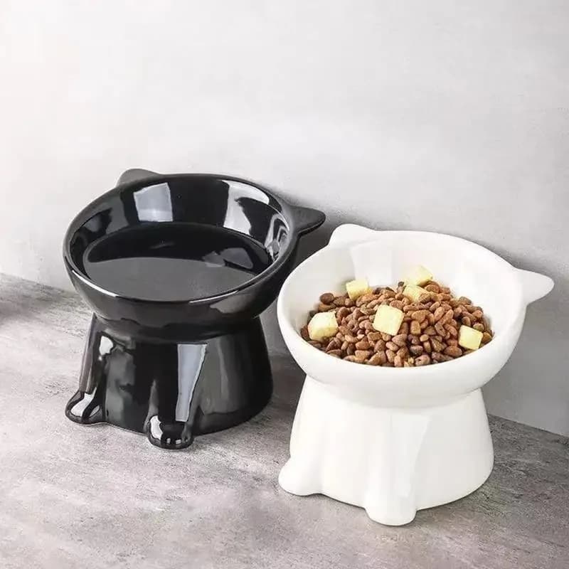 Elevated Slanted Anti Tip Cat Bowl Neck Protection Dual Purpose Pet Food Water Feeder Large Capacity Pet Supplies JJ2659NF
