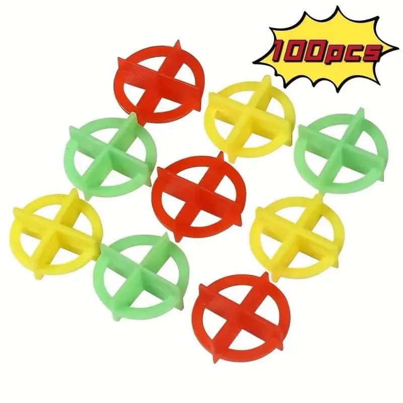 100Pcs Ceramic Tile Leveling Clips Wedge Spacers Floor Wall Tile Installation Gap Leveling System Construction Hand Tools
