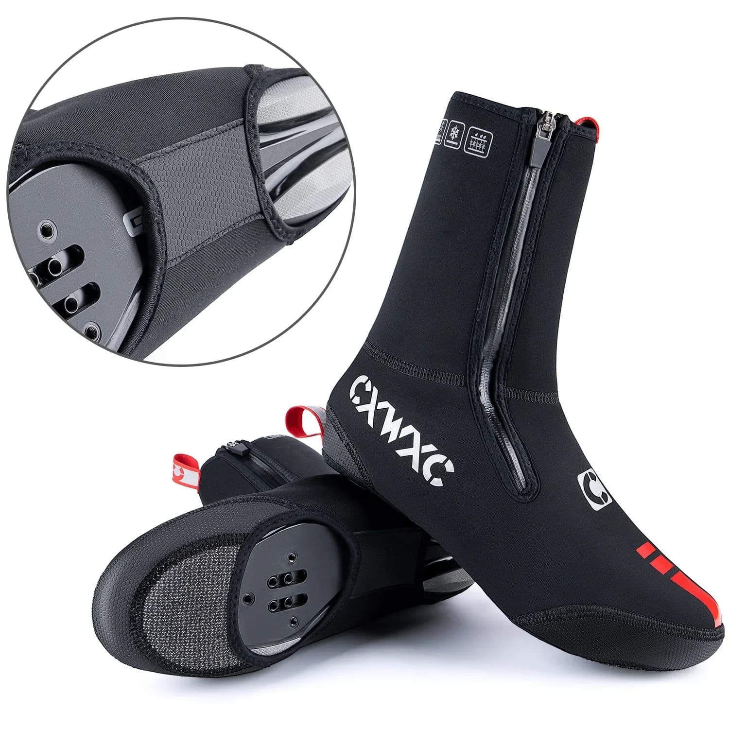CXWXC Copriscarpe per Mountain Bike EIEIO Copriscarpe ispessito impermeabile antivento per bicicletta da strada per scarpe SPD Attrezzatura da ciclismo