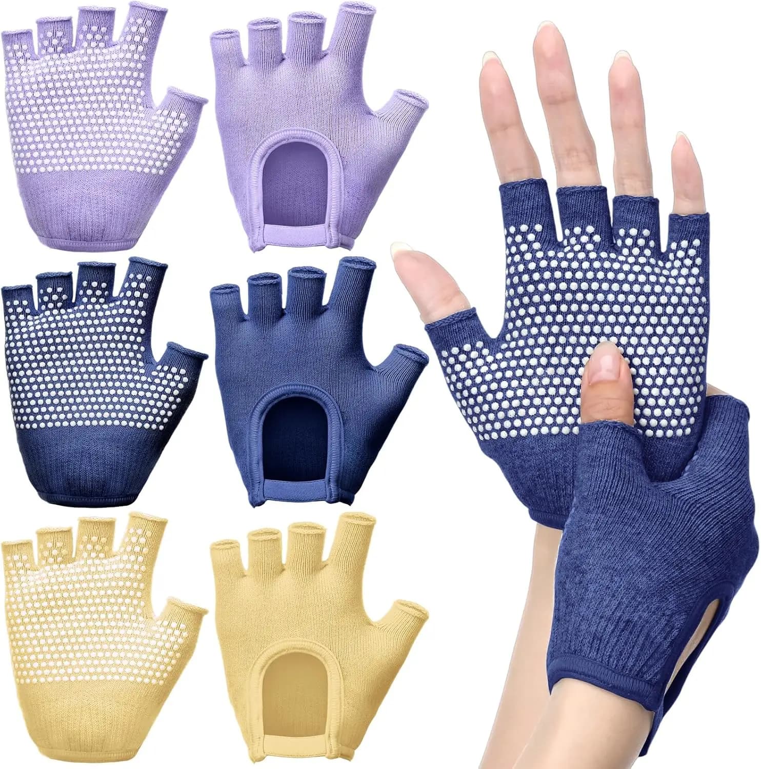 Guanti Senza Dita per Pilates e Palestra, Unisex, Taglia Unica, Comodi e Traspiranti