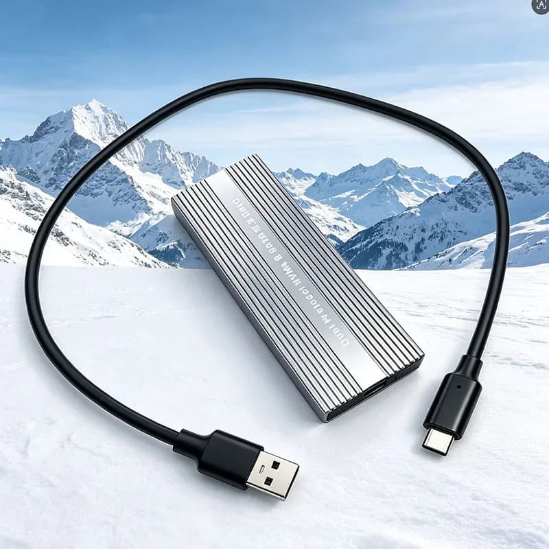 Box SSD M.2 NVMe SATA, Adattatore Dual Protocollo, Case Esterno 10Gbps USB 3.2 Gen2 TYPE C in Lega di Alluminio per SSD M2