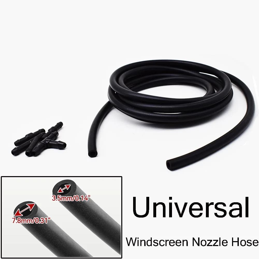 Universale 2m 3.5mm lavavetri ugello tubo con connettore T Y dritto per finestra anteriore pompa faro giardinaggio
